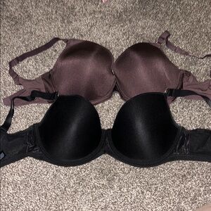 2pc Elegant Black and Brown Women's Bras